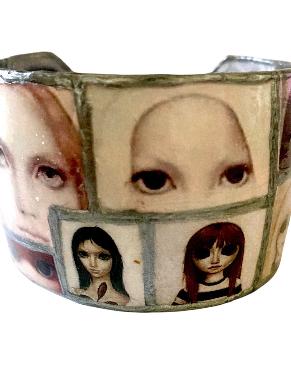 Big Eyes Metal Cuff Bracelet with images of Children by M.Keane